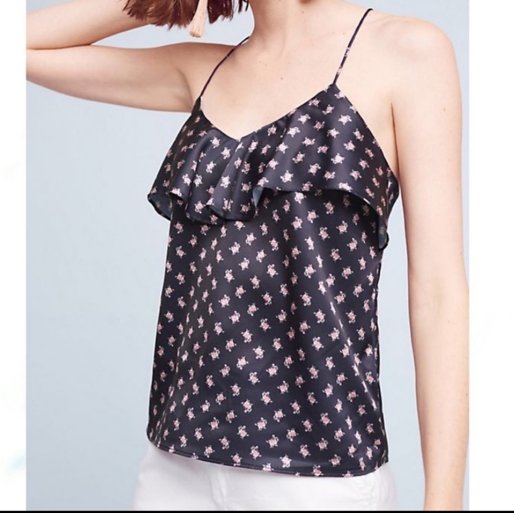 Anthropologie Harlyn Ruffle Foulard Cami Tank